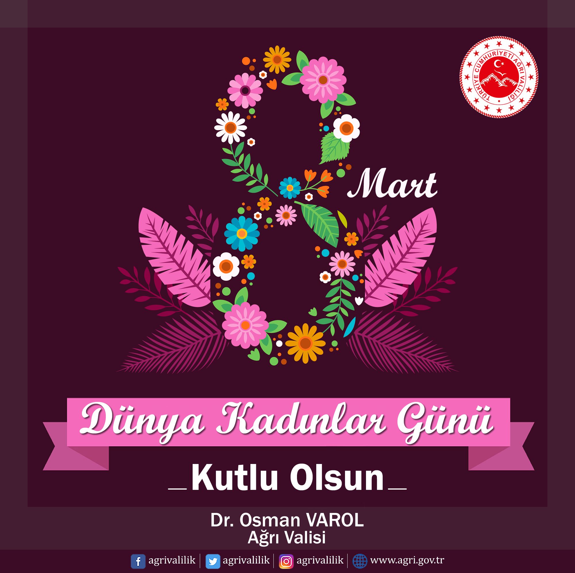 Vali Varol’un “8 Mart Dünya Kadınlar Günü” Mesajı